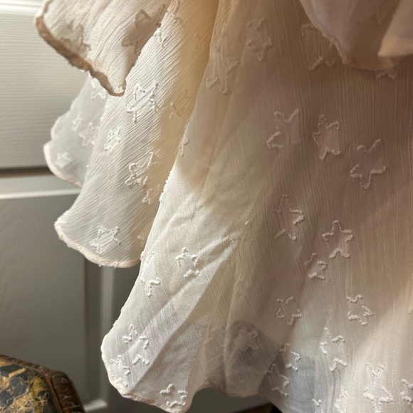 The Impeccable Pig Cream Sheer Star Blouse Medium - Picture 6 of 8